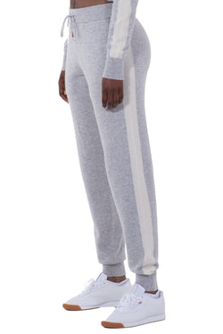 Womens Striped Cashmere Joggers