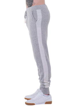 Mens Striped Cashmere Joggers